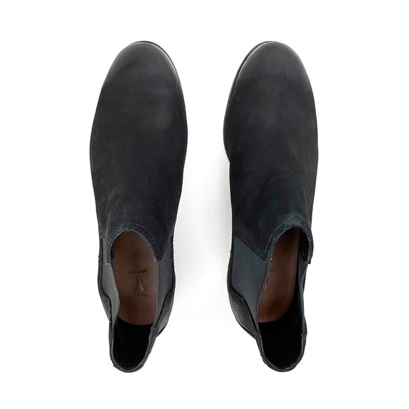 Frye Mallory Chelsea Ankle Boots Black Nubuck Leather Distressed Size 6.5 EUC - Picture 9 of 10